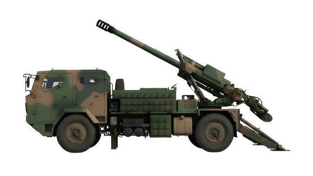 Truck-mounted 122-mm self-propelled howitzer used by the Chinese People's Liberation Army Ground Force