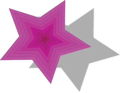 Geometric pink star shape with layered contour lines for branding and logo design