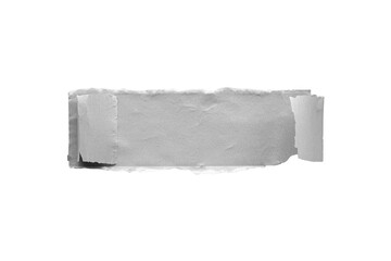 Obraz premium Gray torn paper strip with tape single subject for advertising and editorial use