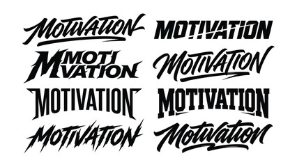 Motivation typography lettering set brush script inspirational quote font text vector bundle © SayadMdMohid