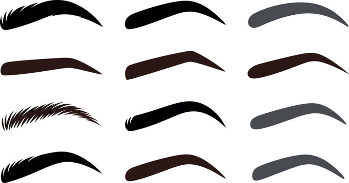 Set Of Eyebrow Shapes For Permanent Makeup Professional Microblading Tuning Guides And Stencil Forms