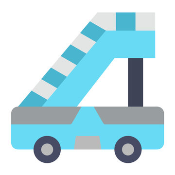 Aircraft Stairs Vector Design Icon Style