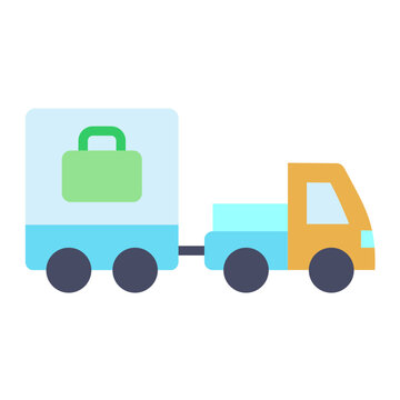 Baggage Truck Vector Design Icon Style