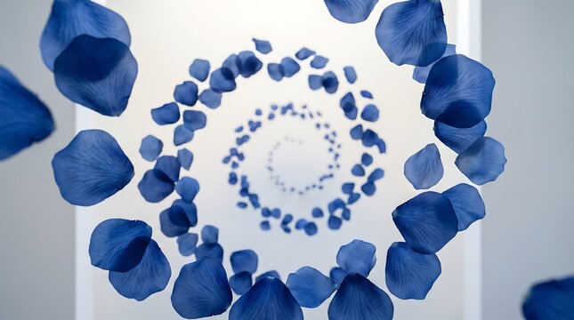 Blue Petals Swirling and Vortex 2k in Natural Wildlife Habitat with Detailed Texture and Natural Daylight for Safari Conservation