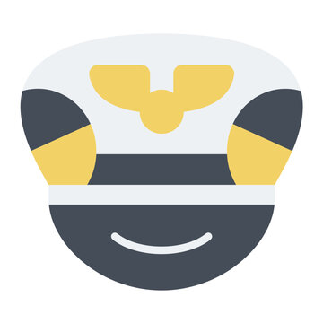 Pilot Hat Vector Design Icon Style