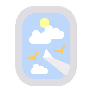 Aeroplane Window Vector Design Icon Style