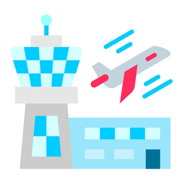 Airport Building Vector Design Icon Style