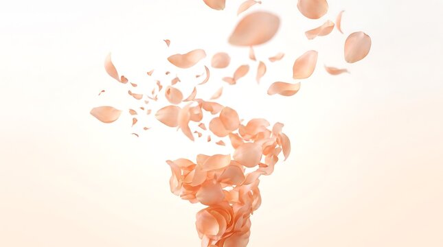 Vibrant Botanical Flower Composition of Flower Petals Swirling and Vortex 2k with Delicate Petals and Soft Sunlight for Floral Nature Design