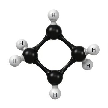 Molecular structure of benzene with hydrogen atoms