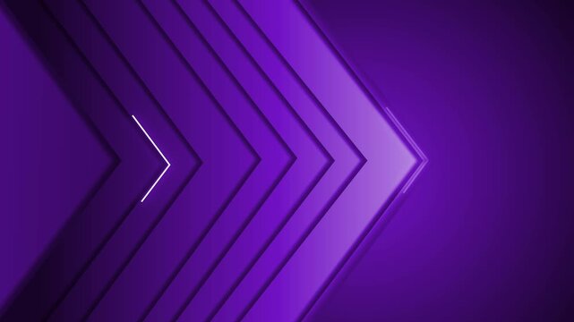 Abstract chevron layers pointing right on a gradient background, modern geometric design with copy space animation