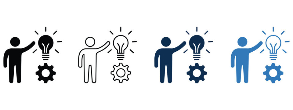 Proactive icon design with clean vector graphics representing anticipation, preparation, and strategy