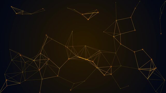 Gold Network Plexus Loop 4K - Abstract Wealth and Data Connection Animation Background 