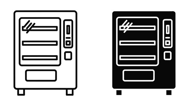 Modern snack vending machine icon set as clean flat vector illustration