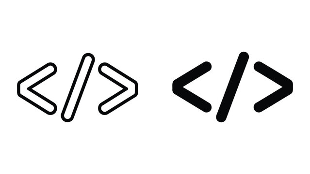 Programming code brackets icon vector isolated on transparent background design