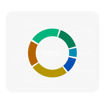 Colorful minimal ring chart on transparent background