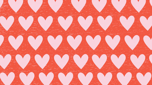 Seamless heart pattern design featuring a romantic love texture, decorative heart motif ideal for cute wallpaper and abstract heart art projects, with copy space