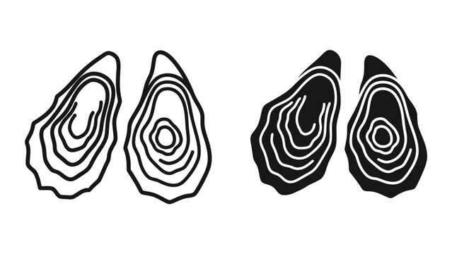 Oyster shellfish seafood vector icon isolated on transparent background