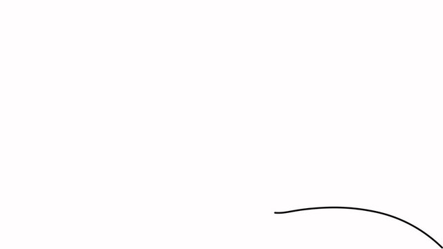 Paper plane chat bubble line art continuously draws a minimal speech bubble and paper plane icon. Seamless loop 4K animation.