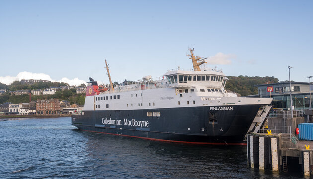 Caledonian MacBrayne ferry berthed at Oban, Scotland