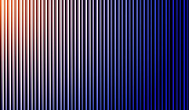 Abstract background featuring vertical stripes with a vibrant color gradient, transitioning from warm orange and white on the left to deep dark blue on the right, creating a modern dimensional effect