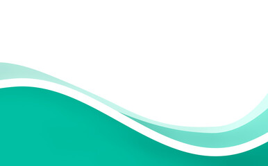 Obraz premium Abstract Turquoise Wave Background with White Curved Line and copy Space