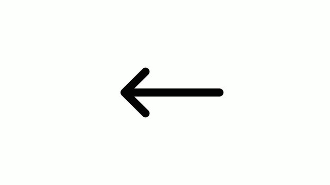 Simple black arrow pointing to the left on a white background direction movement back previous pointer direction movement back previous