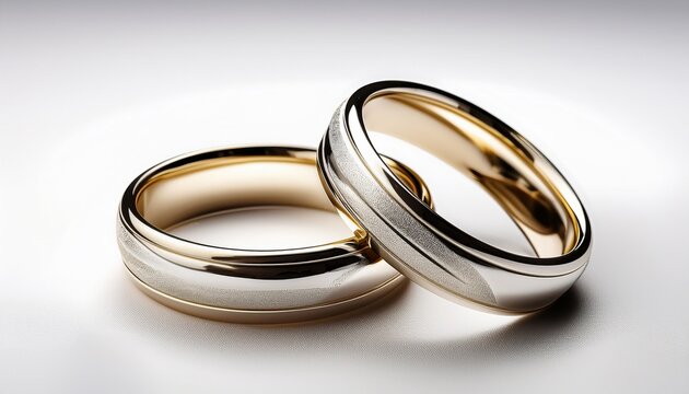 two wedding bands on a white backdrop