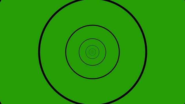 Abstract black and white concentric circle zoom tunnel video, hypnotizing optical illusion animation, background motion loop for meditation, relaxation, focus, visual art, background