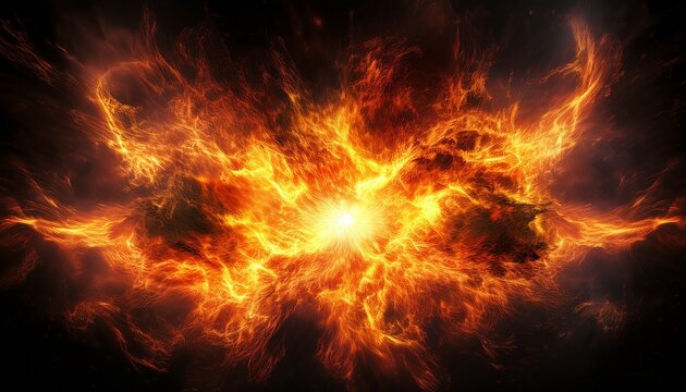 fiery blaze energy explosion isolate on background for digital design projects