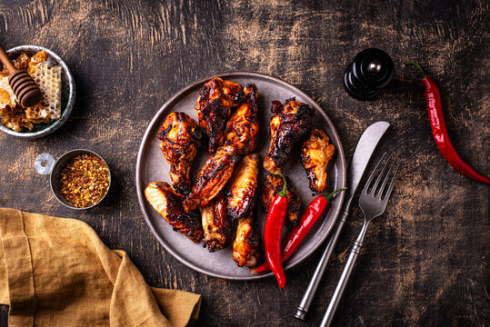 Hot honey fried chicken in sweet chili sauce