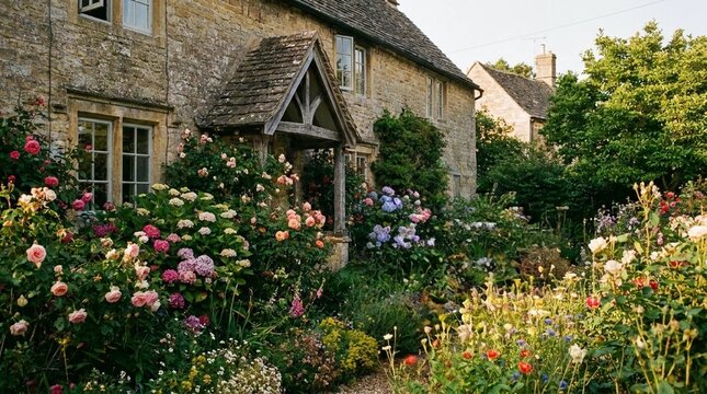 house with flowers