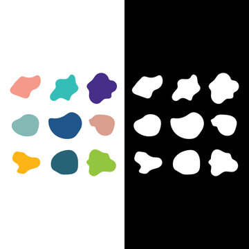 Colorful Abstract Blob Shapes Modern Vector illustration Set. Set of colorful abstract blobs isolated on white background