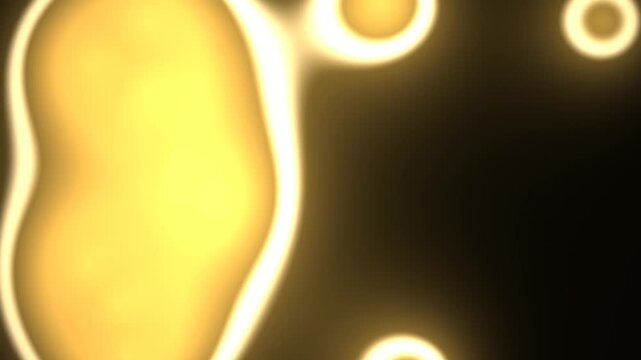 Abstract Glowing Yellow Liquid Blobs Floating and Morphing