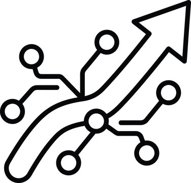 Digital growth arrow icon representing technology business advancement.