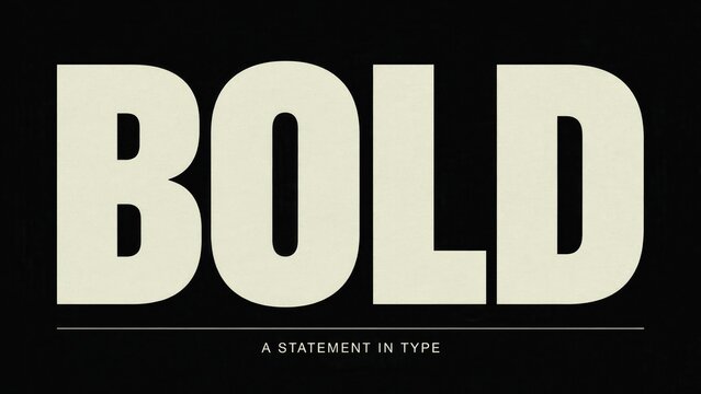 The word BOLD is displayed in large modern typography against a dark background. This graphic design element serves as a powerful statement for branding projects.