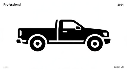 Fototapeta premium Pickup Truck Vector Icon Illustration for Transport and Delivery Services