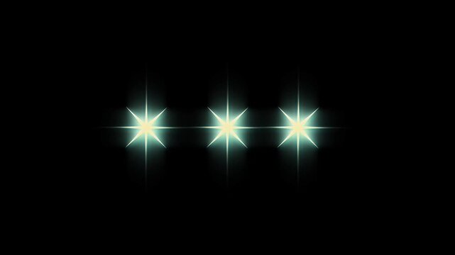Sparkling star twinkle glitter white cartoon doodle animation, flat vector blinking shining light twinkling effect glowing on transparent black screen background, starry sky festive overlay. 4k