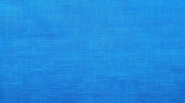Blue textured fabric showing woven threads on flat surface