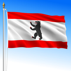 Berlin lander waving flag, Germany, Europe, vector illustration © frizio