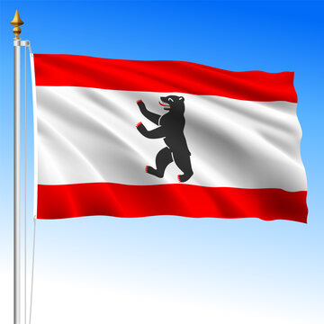 Berlin lander waving flag, Germany, Europe, vector illustration