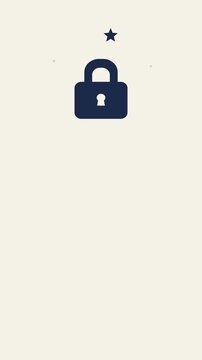 vector lock animation with solid color fill