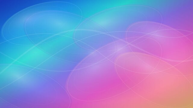 Abstract Colorful Gradient Background With Flowing Curved Light Lines and Soft Blue Pink Cyan Motion Design
