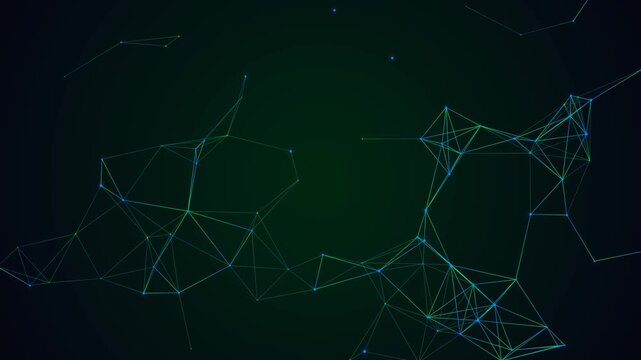 Cybersecurity AI Neural Network Loop 4K - Green Matrix Data Connection Motion Graphic
