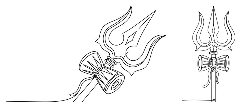Hindu trident and drum symbols