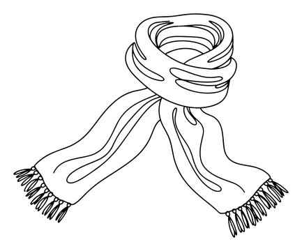 Warm winter scarf with fringe