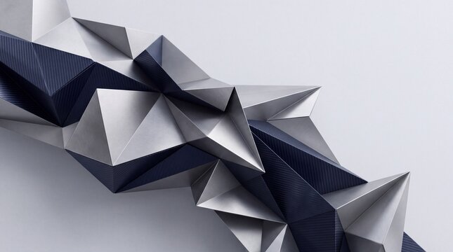 Abstract Geometric Polygonal Structure on White Background