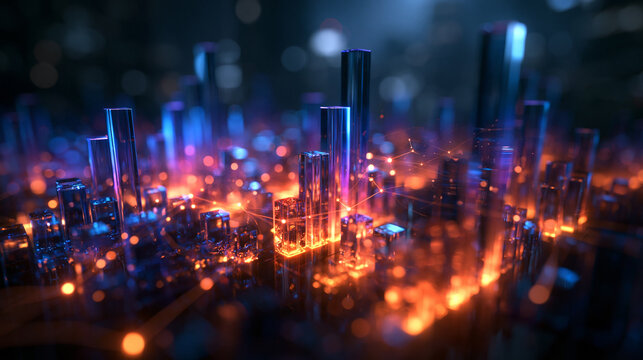 Smart City Futuristic Digital Network and Big Data Concept