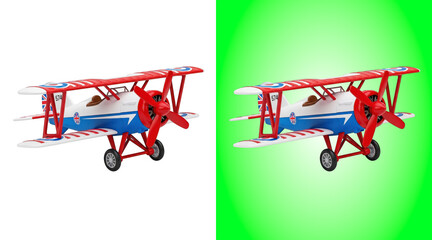 Vintage biplane toy model with Union Jack design © Tamim