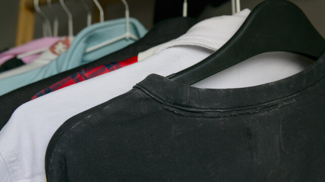Stylish layered clothing textures on display