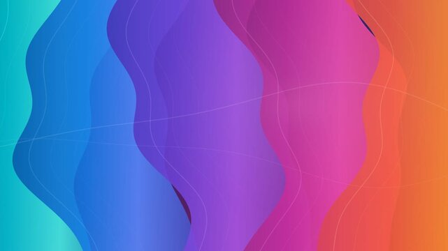 Abstract Colorful Flowing Gradient Waves With Blue Purple Pink and Orange Curved Layers Motion Background